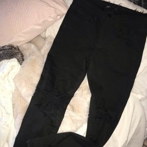 Fringe top ripped jeans